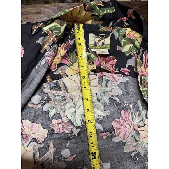 Reyn Spooner Robe S/M Black Bamboo Trellis Kimono Belted Rayon Silk Hawaii NEW - Picture 7 of 15